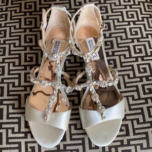 Badgley Mischka sandals with small wedge heel